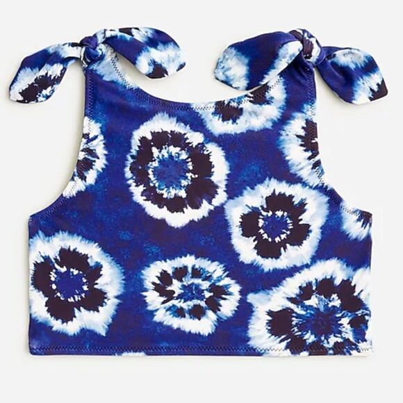 J Crew Girls' tie-shoulder‎ swimsuit Top with UPF 50 Size 6-7 - Picture 3 of 6